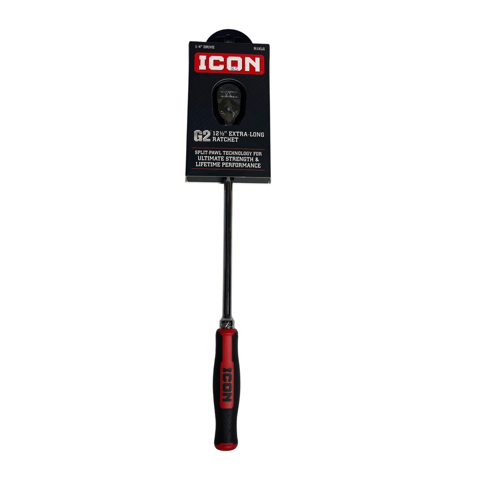 Icon G2 1/4 Drive 12-1/2 ExtraLong Ratchet R1XLG 70439 Sealed Head 72-Tooth Tool